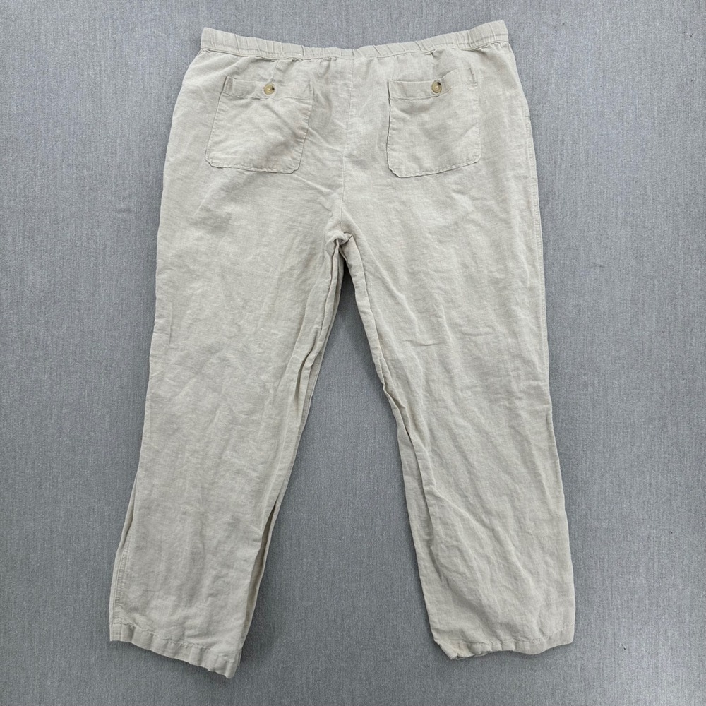 Liz Claiborne Pants Womens XL Beige Classic Linen Blend Straight Leg - Picture 5 of 7